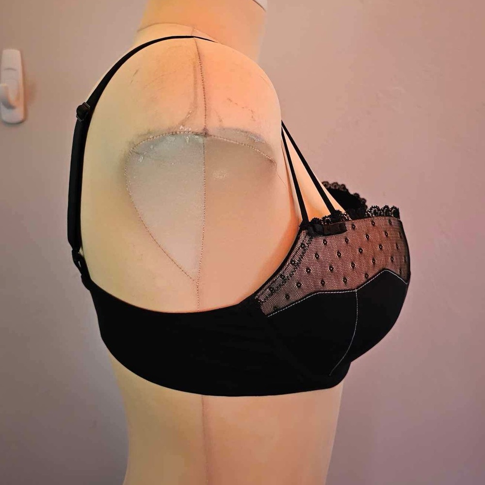 Adore Me Push-up Balconette Bra in size 34 D and color is black. - Picture 2 of 6
